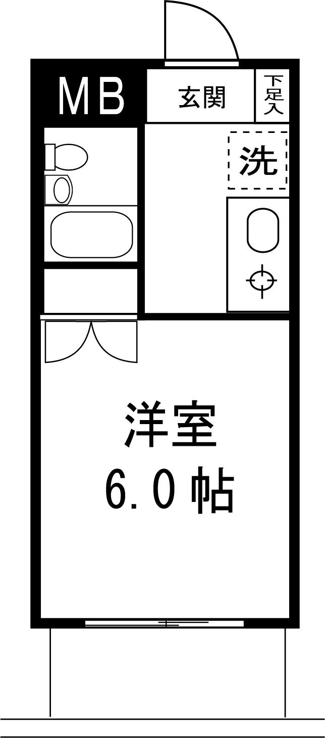 第3大久保ビル(1K/3階)の間取り写真