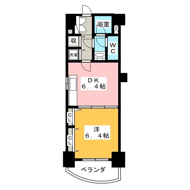 コンフォート(1DK/5階)の間取り写真