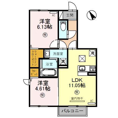 ラポールメゾン(2LDK/1階)の間取り写真
