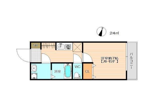 カーサリガ(1K/2階)の間取り写真