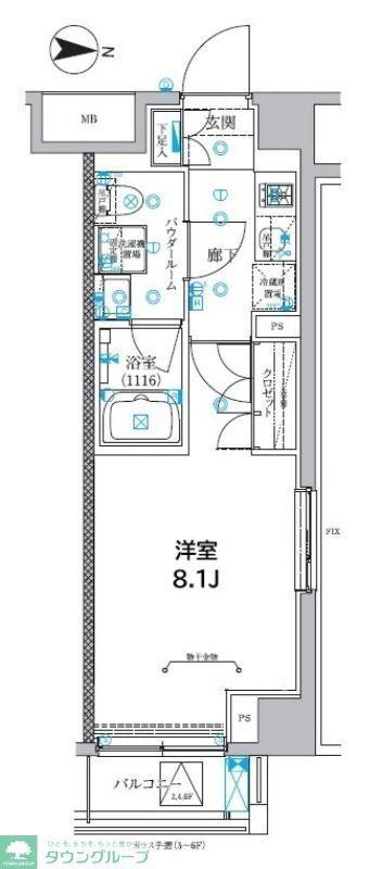 CREALPREMIER大島(1K/6階)の間取り写真