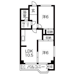 マンション中村(2LDK/3階)の間取り写真