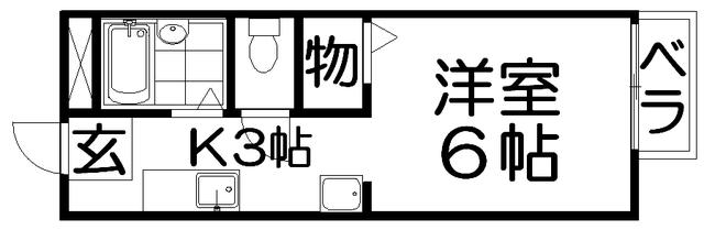 メゾネット香南(1K/1階)の間取り写真