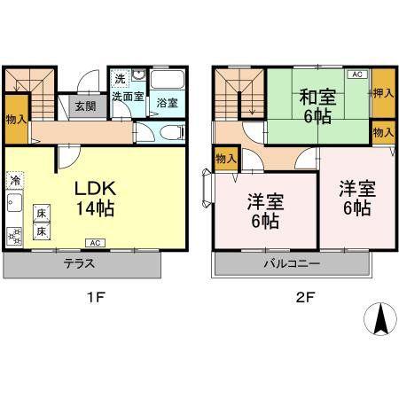 シェラ・エトワールF(3LDK/1階)の間取り写真