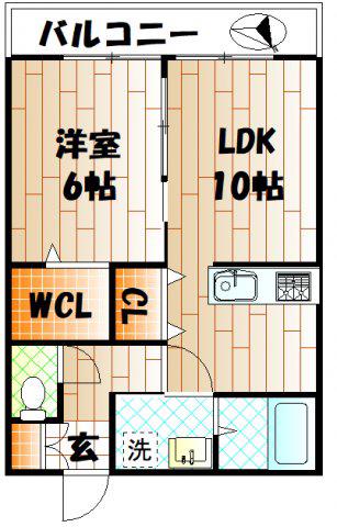 ディア・ロードR(1LDK/1階)の間取り写真