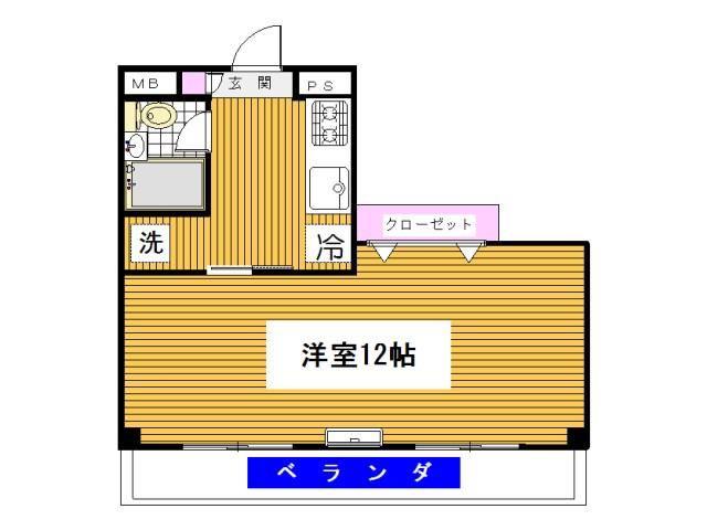 パレスメゾンE(1K/3階)の間取り写真