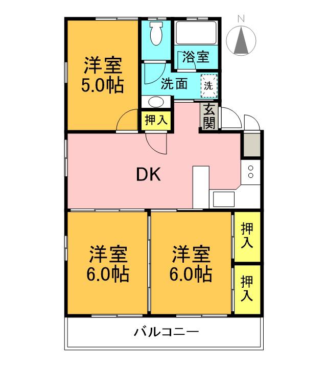クオリティライフ21(3DK/1階)の間取り写真