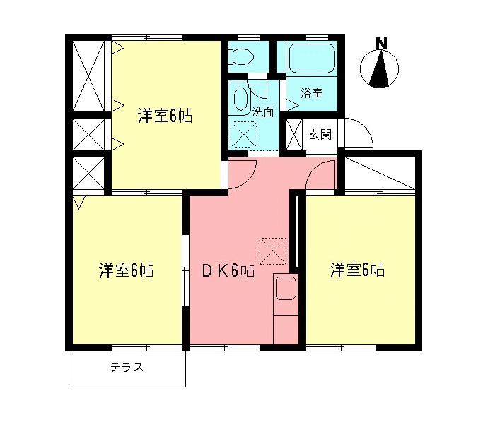 アネックスMORI(3DK/1階)の間取り写真