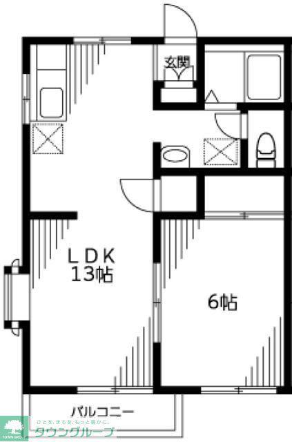 ベルハイム(1LDK/2階)の間取り写真