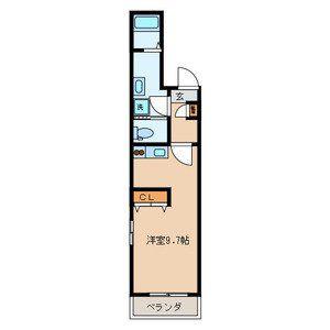 TWIN VILLAGE ウエスト(ワンルーム/3階)の間取り写真