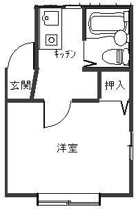 プラザナカムラ(ワンルーム/2階)の間取り写真