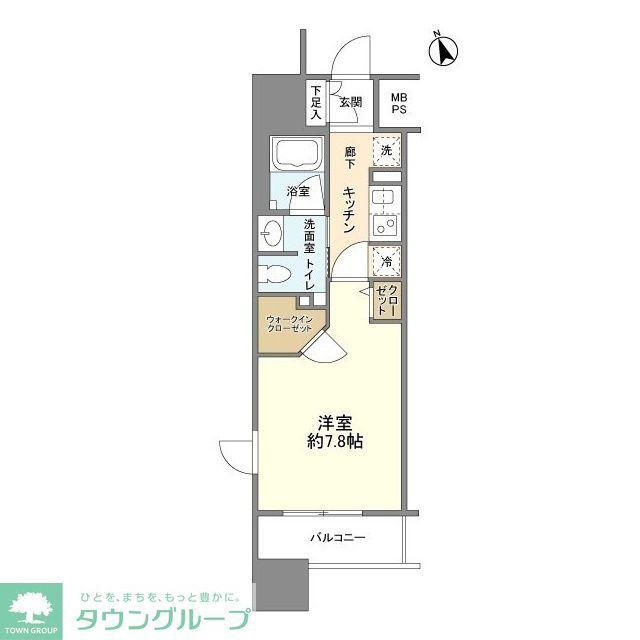 フレールコート東別院(1K/13階)の間取り写真