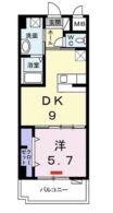 SUNFELIX(1DK/1階)の間取り写真