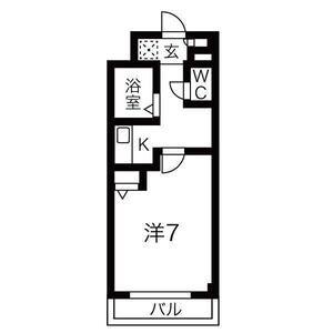 レクシア京橋TRES(1K/3階)の間取り写真