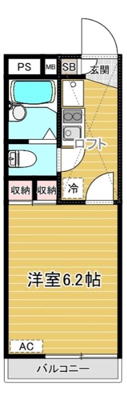 リファレンス新小岩(1K/2階)の間取り写真