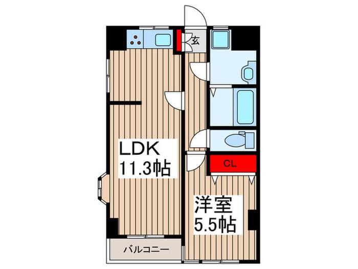 セレスト(1LDK/3階)の間取り写真
