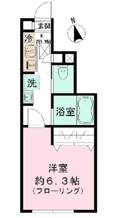 ミハス中野新井薬師(1K/1階)の間取り写真