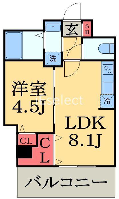 ニュートリノ要(1LDK/2階)の間取り写真