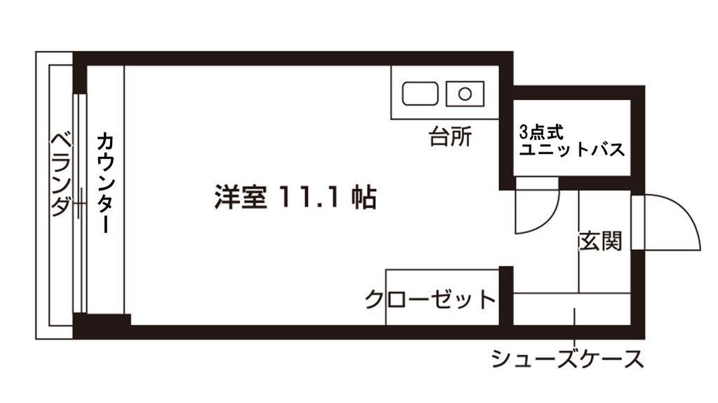 アパルトマンHIYOKO(ワンルーム/6階)の間取り写真