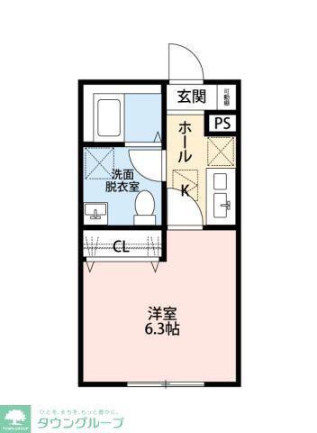 ルナモンド大和田(1K/2階)の間取り写真