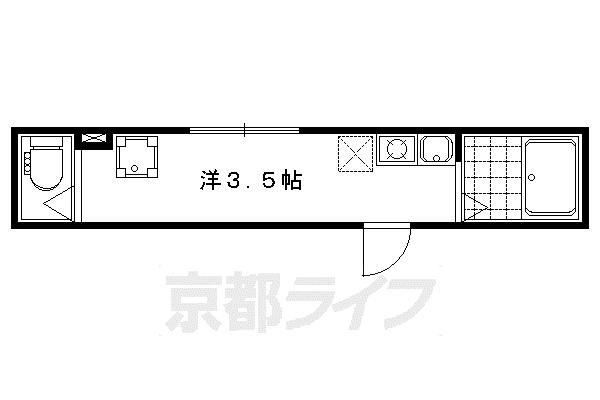 フォルトゥーナ壬生(ワンルーム/1階)の間取り写真