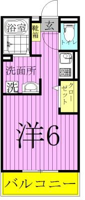 ジュネス西新井2(1K/1階)の間取り写真