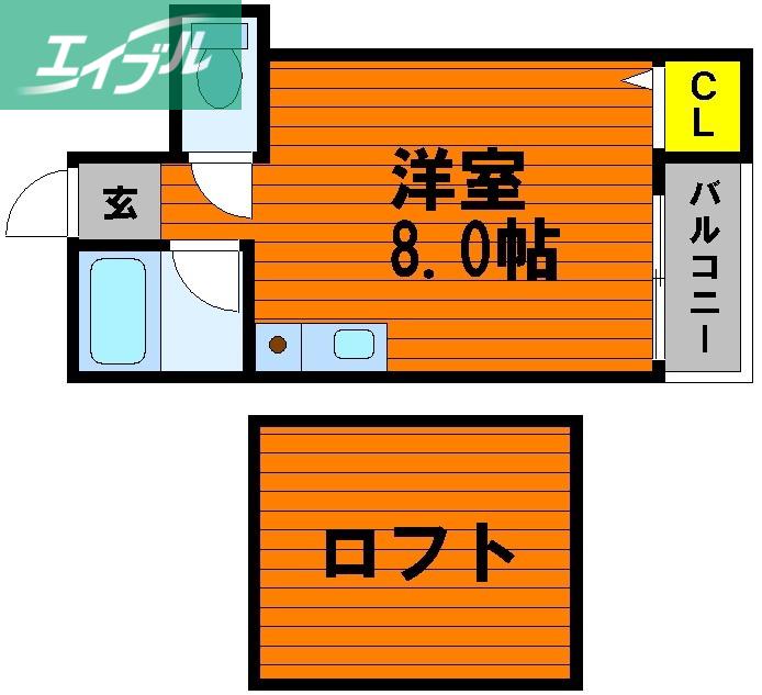 ワールドビレッジLIKU(ワンルーム/2階)の間取り写真