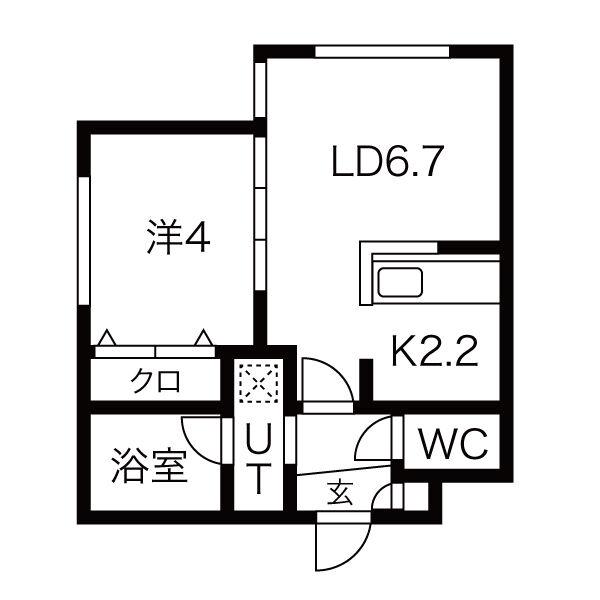 ALTEZZA(1LDK/2階)の間取り写真