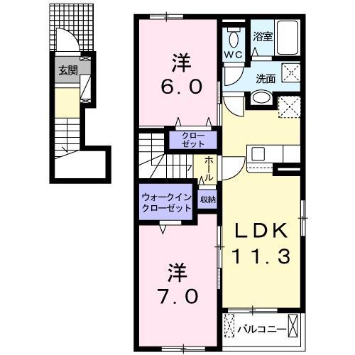 ヨークパレス 5(2LDK/2階)の間取り写真