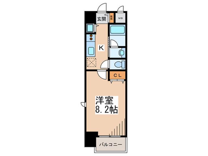 ムッシュヒロI21(1K/7階)の間取り写真
