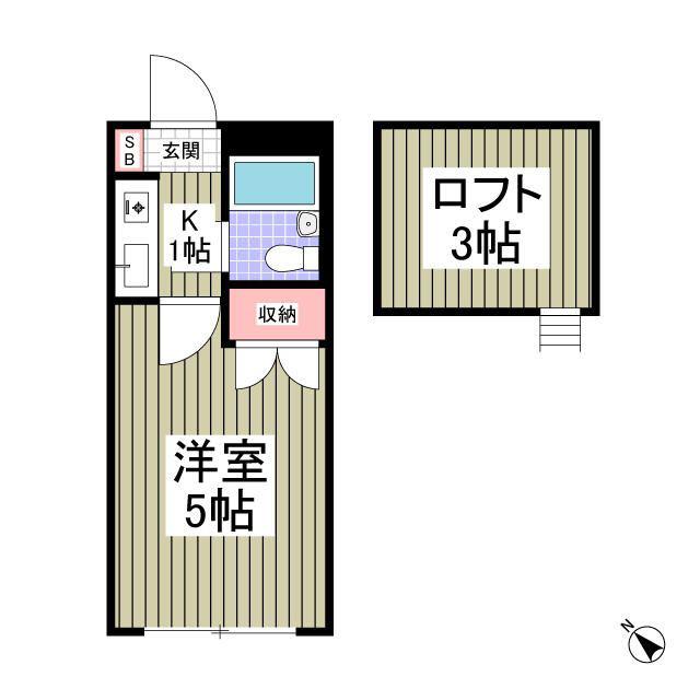 リモード本厚木B棟(1K/1階)の間取り写真