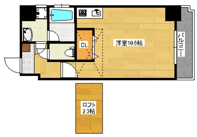 EDEN金屋町(ワンルーム/3階)の間取り写真