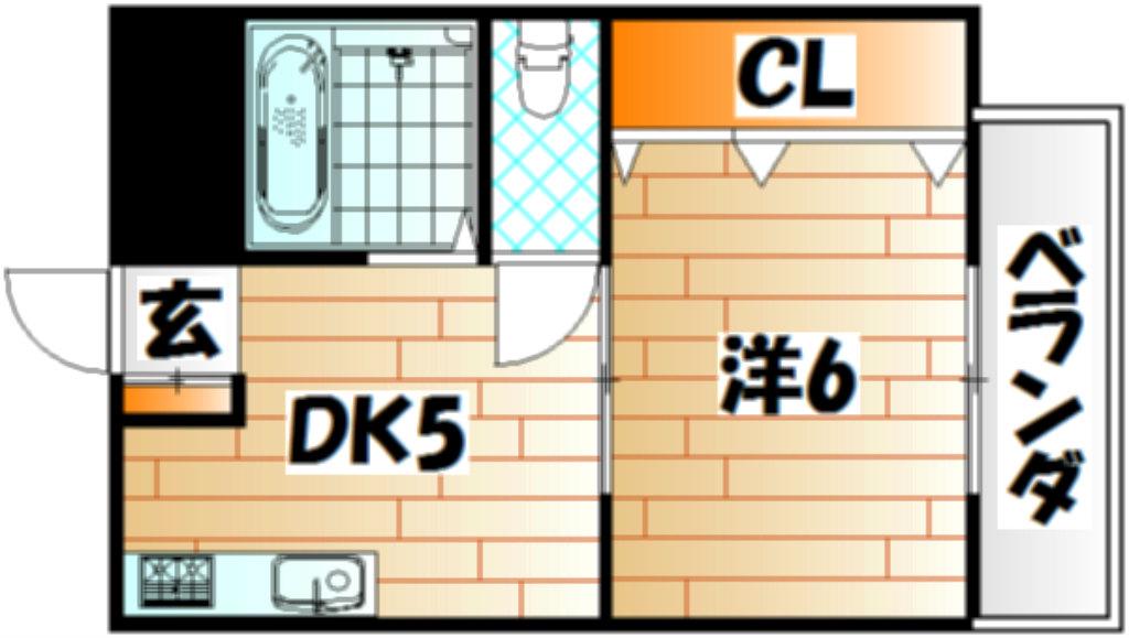 第2矢代マンション(1DK/1階)の間取り写真