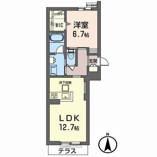 シャーメゾン服部西III(1LDK/1階)の間取り写真