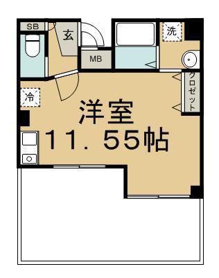 ポラール尾久(ワンルーム/5階)の間取り写真
