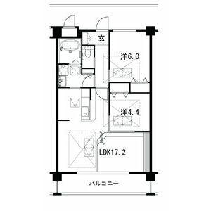 ルネスゆず(2LDK/1階)の間取り写真