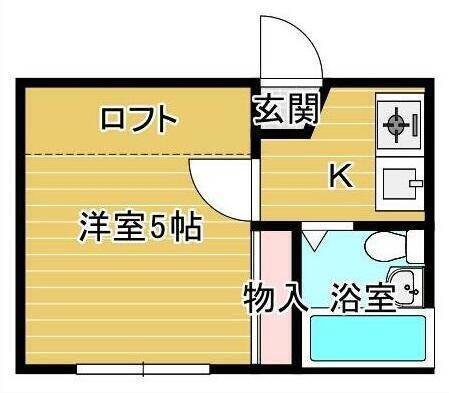 COMODO三笠(1K/2階)の間取り写真