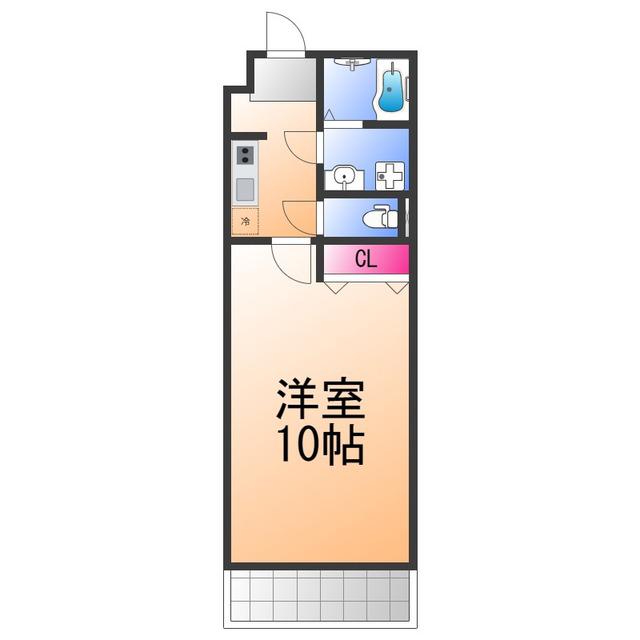 FELIZ羽倉崎(1K/3階)の間取り写真