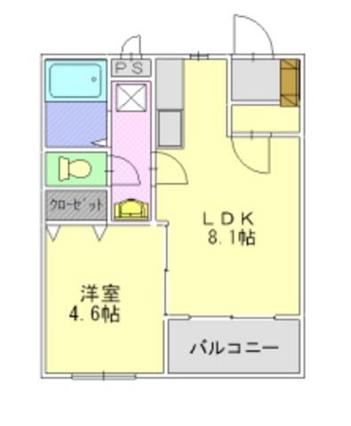 グラン・シエル壱番館(1LDK/3階)の間取り写真
