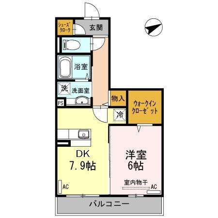 ノブレス・東中野(1DK/3階)の間取り写真