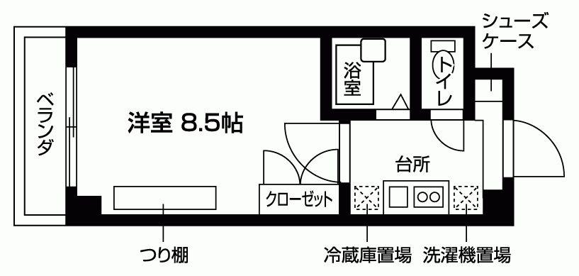 パル8HOUSE(1K/1階)の間取り写真