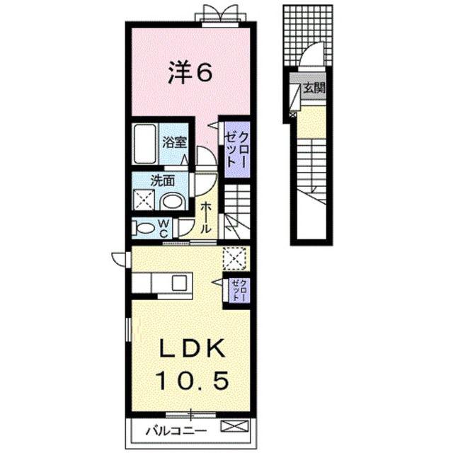 グレイス さくら(1LDK/2階)の間取り写真