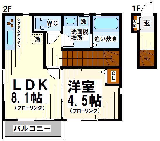 ESPERANZA.K エスペランザ・ケー(1LDK/2階)の間取り写真