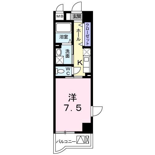 アルバルーチェ(1K/2階)の間取り写真