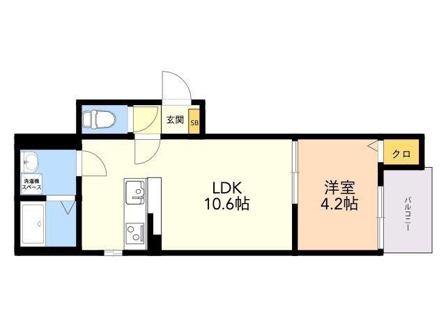 クレシア長尾ノース(1LDK/2階)の間取り写真