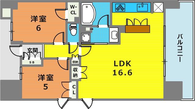 LANDS OJI-KOEN(2LDK/6階)の間取り写真