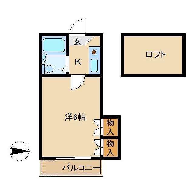 KSIII(1K/1階)の間取り写真