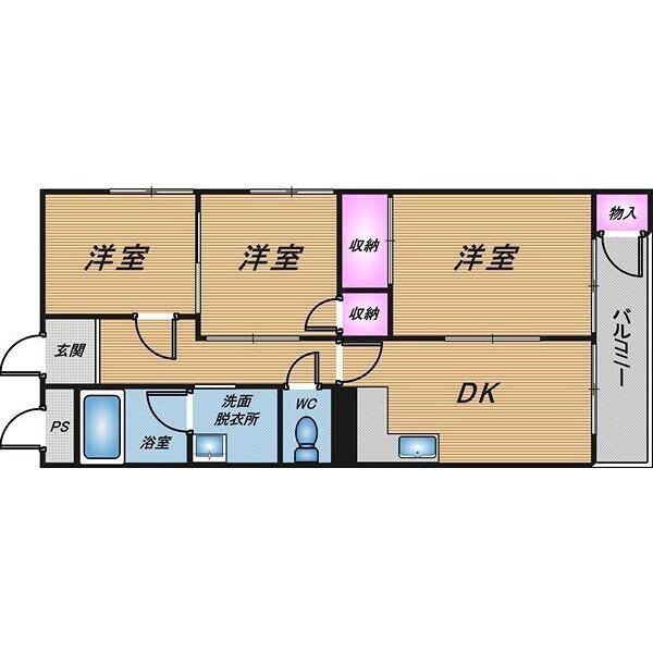 第2尾形マンション(3DK/1階)の間取り写真