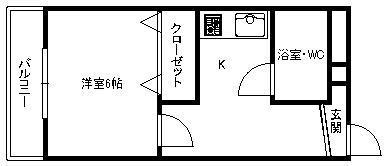 協栄マンション OYAMA(1K/4階)の間取り写真