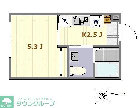 リバティ綾瀬I(1K/2階)の間取り写真